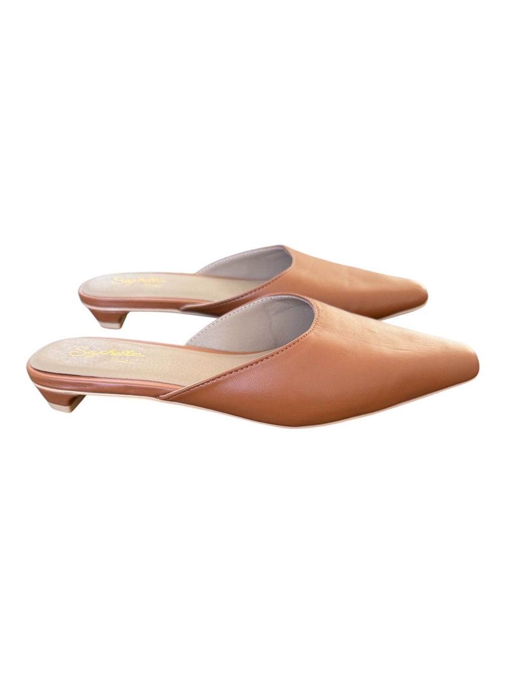 Seychelles Tan Pointed Toe Mule Slides - Picture 2 of 5